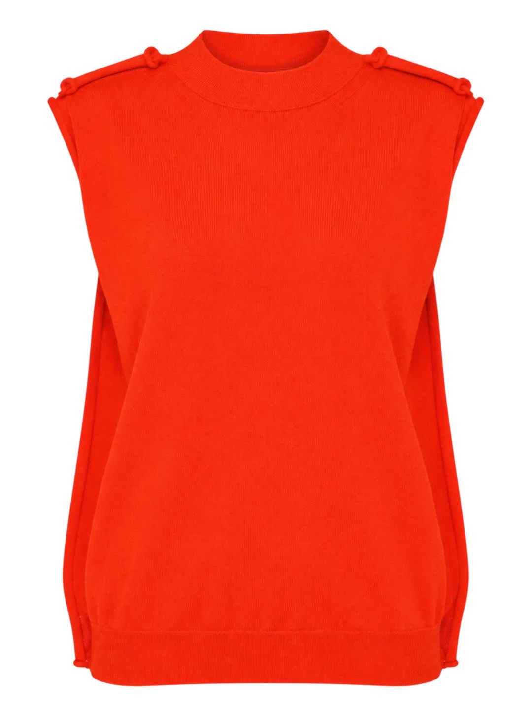 Sleeveless Crew Neck Knit Top - 1