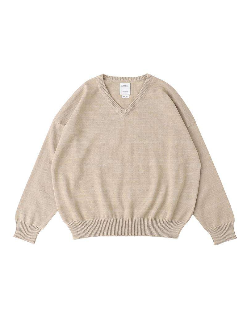 AMPLUS V-NECK KNIT L/S IVORY - 1