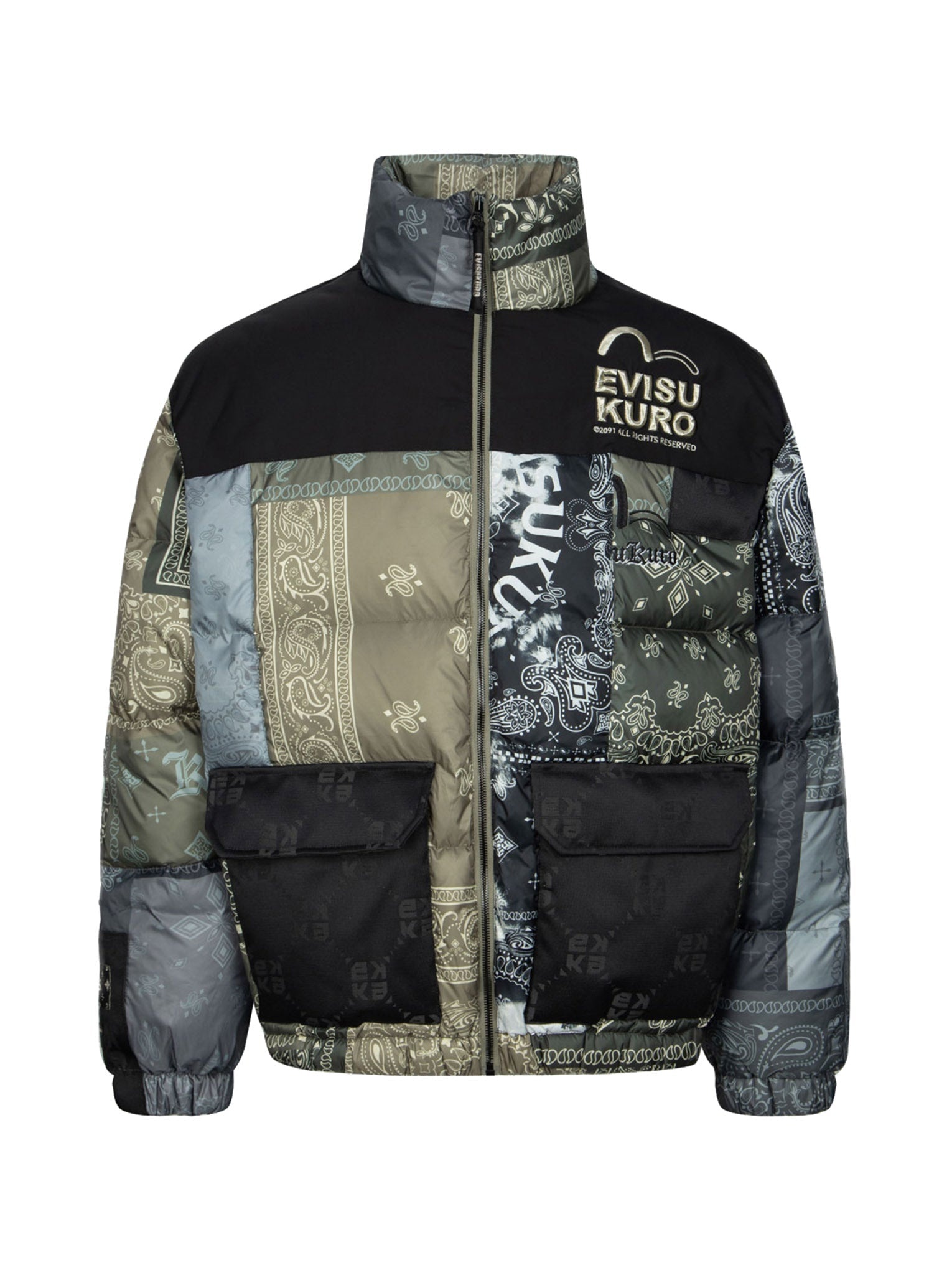 嚗赴lti Pattern with 3D Logo Embroidery Relax Fit Down Jacket - 11