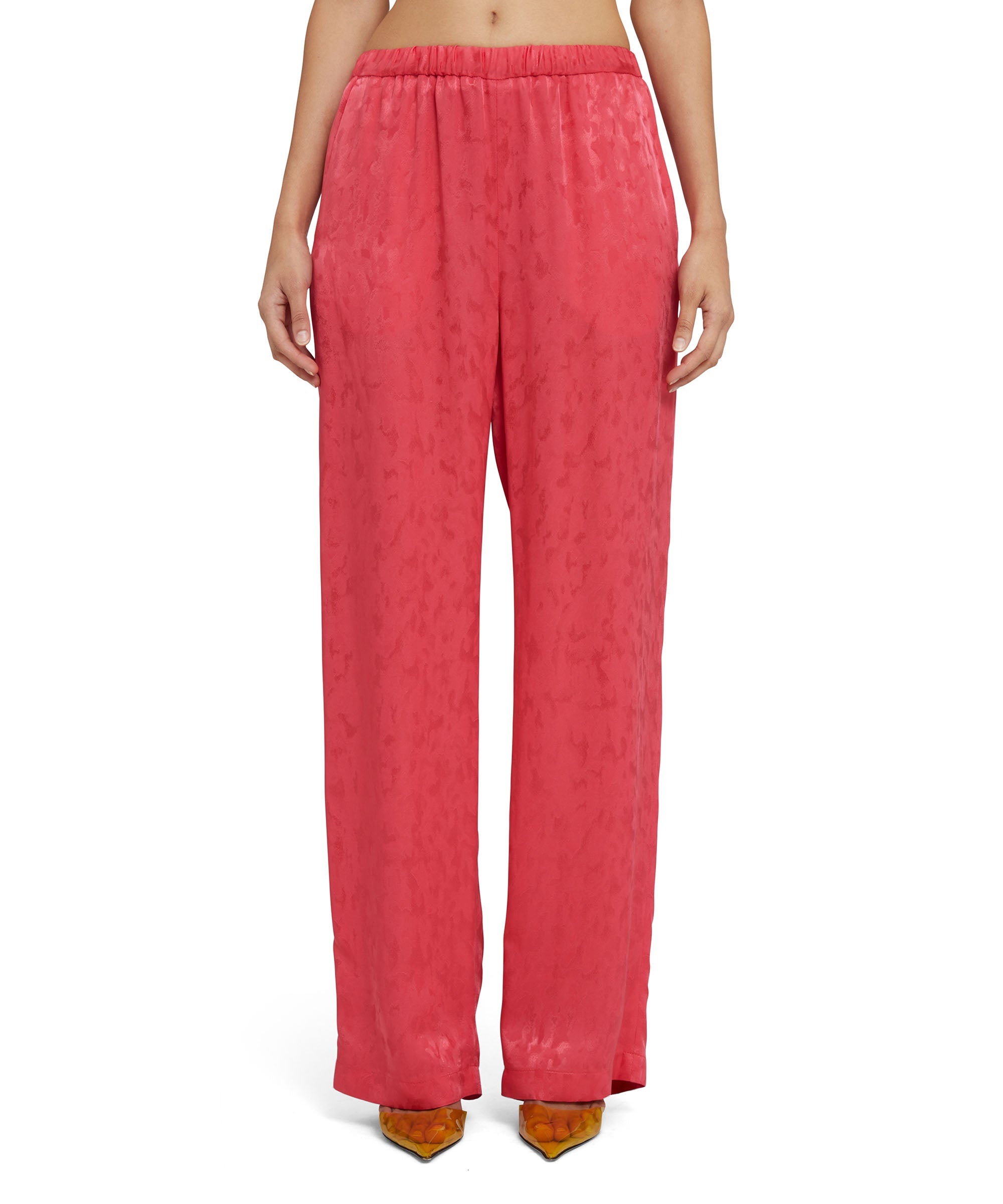 Viscose jacquard camouflage flowing pants with straight legs - 2