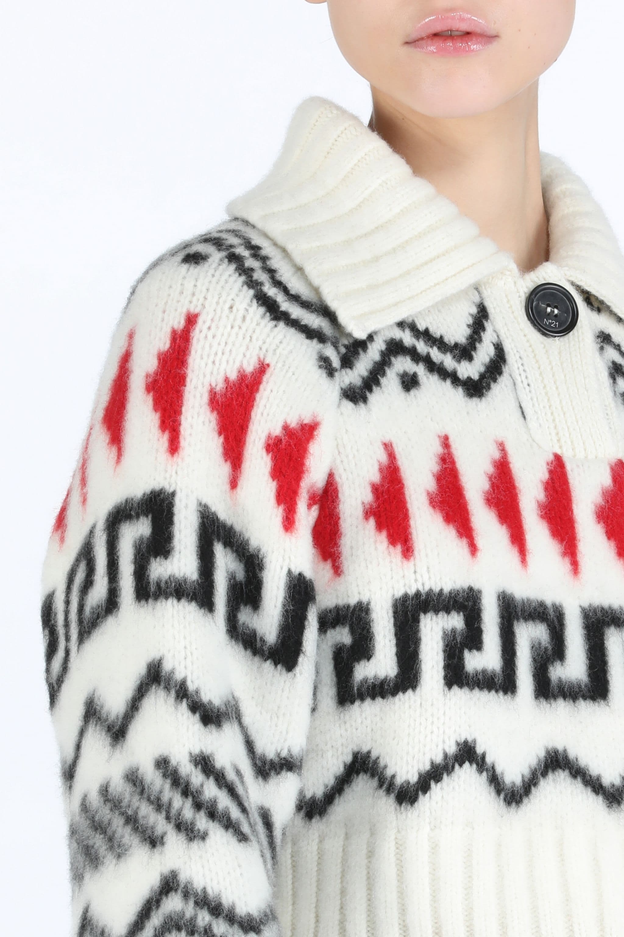 JACQUARD-KNIT CROPPED SWEATER - 5
