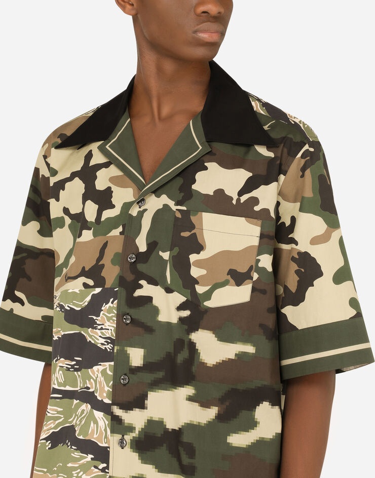 Camouflage-print cotton Hawaiian shirt - 4