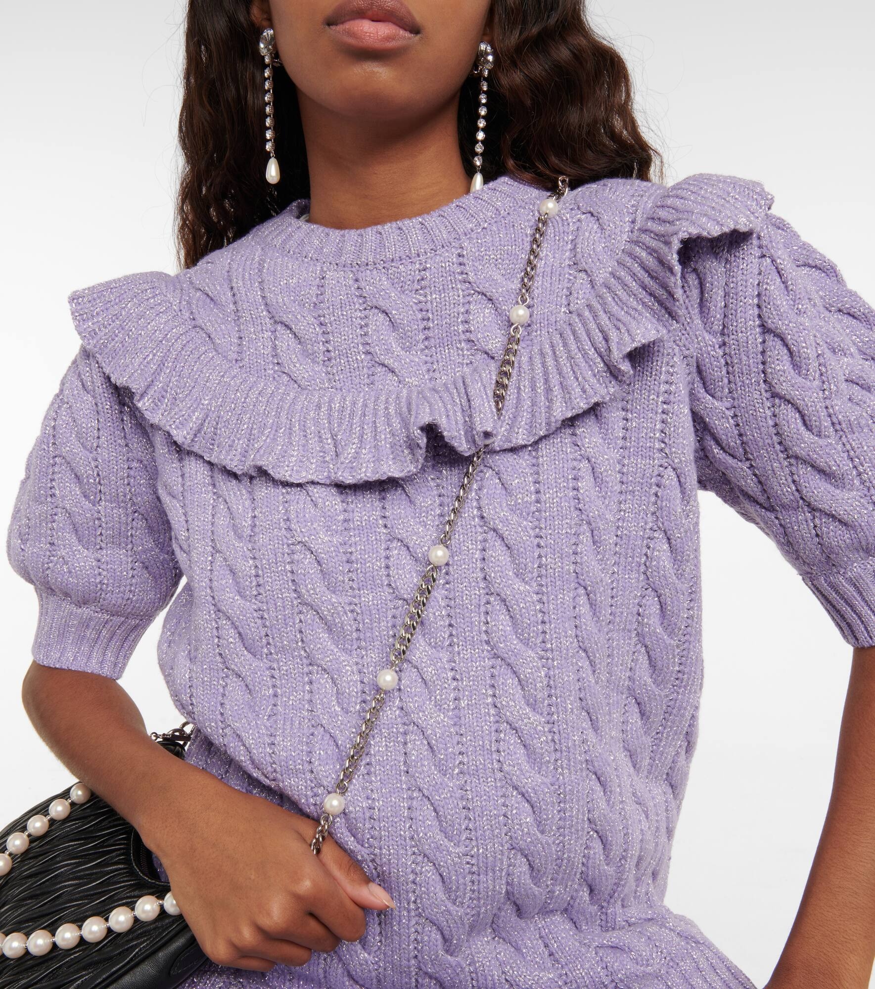 Ruffled wool-blend top - 4