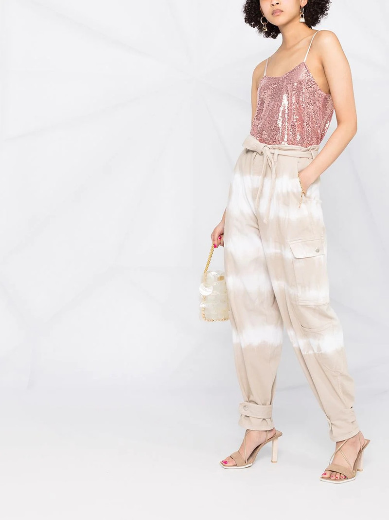 tie-dye belted tapered jeans 6