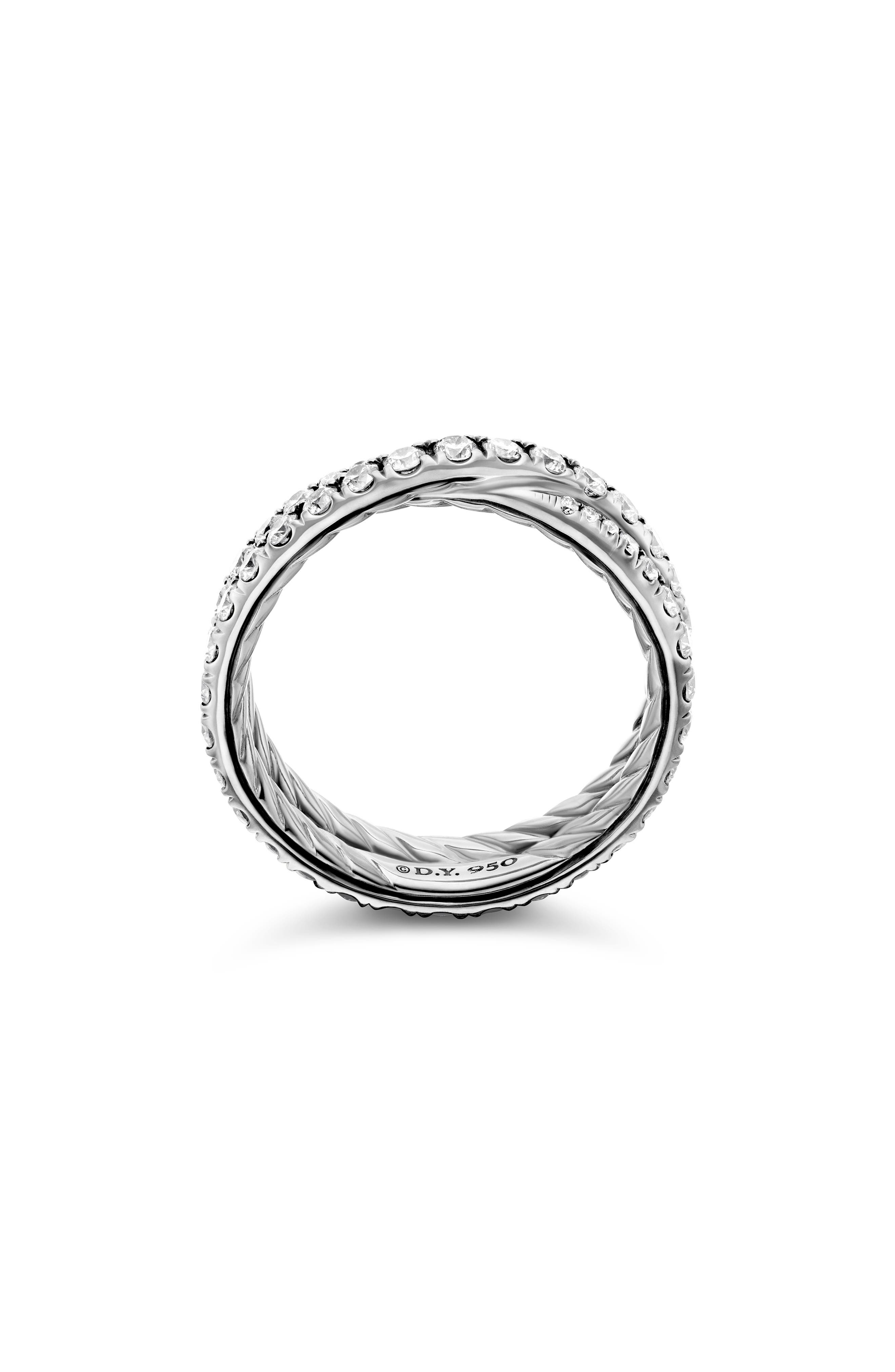 David Yurman DY Crossover® Band Ring with Diamonds in Platinum at Nordstrom - 5