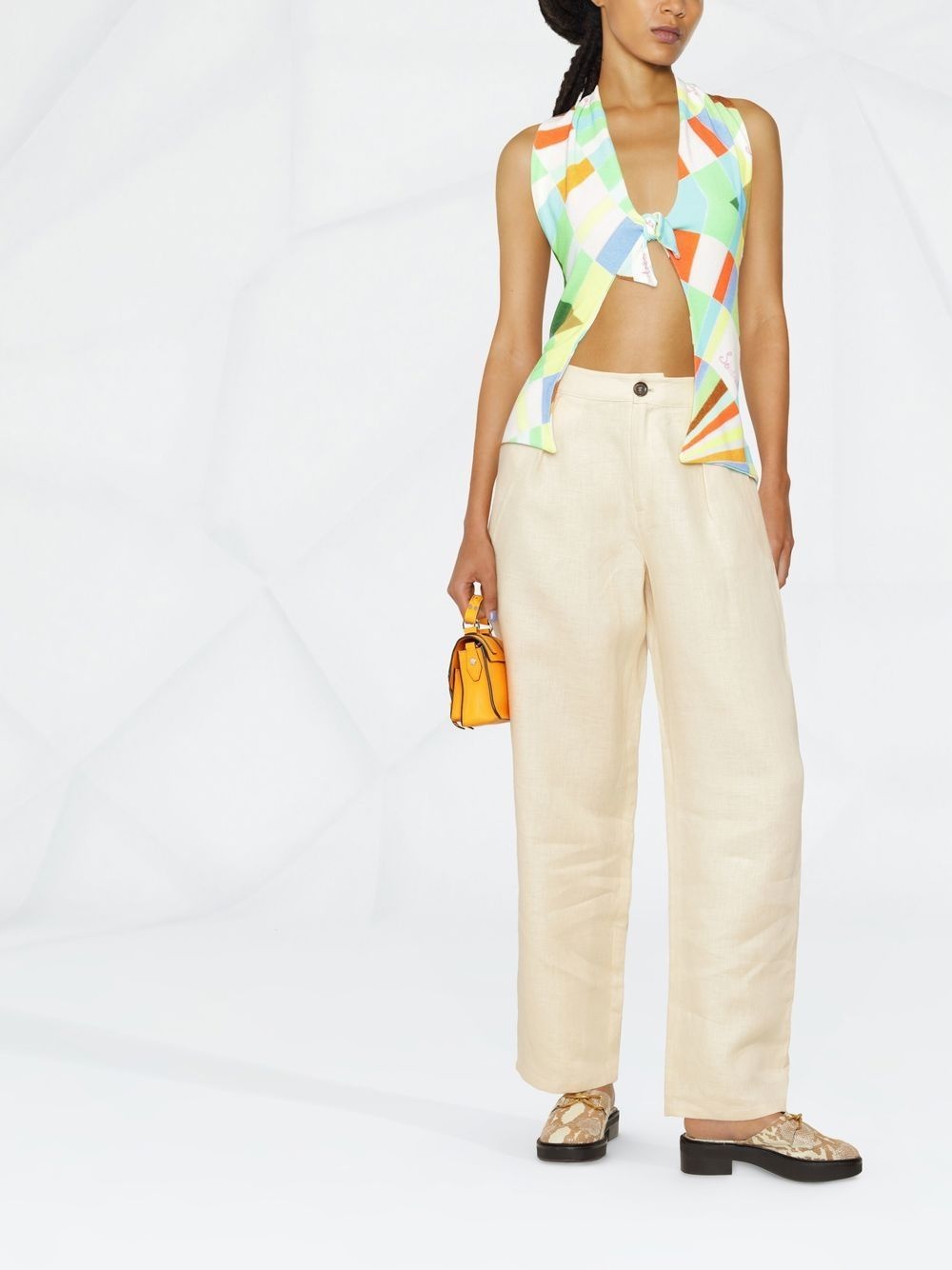 wide-leg linen trousers - 2