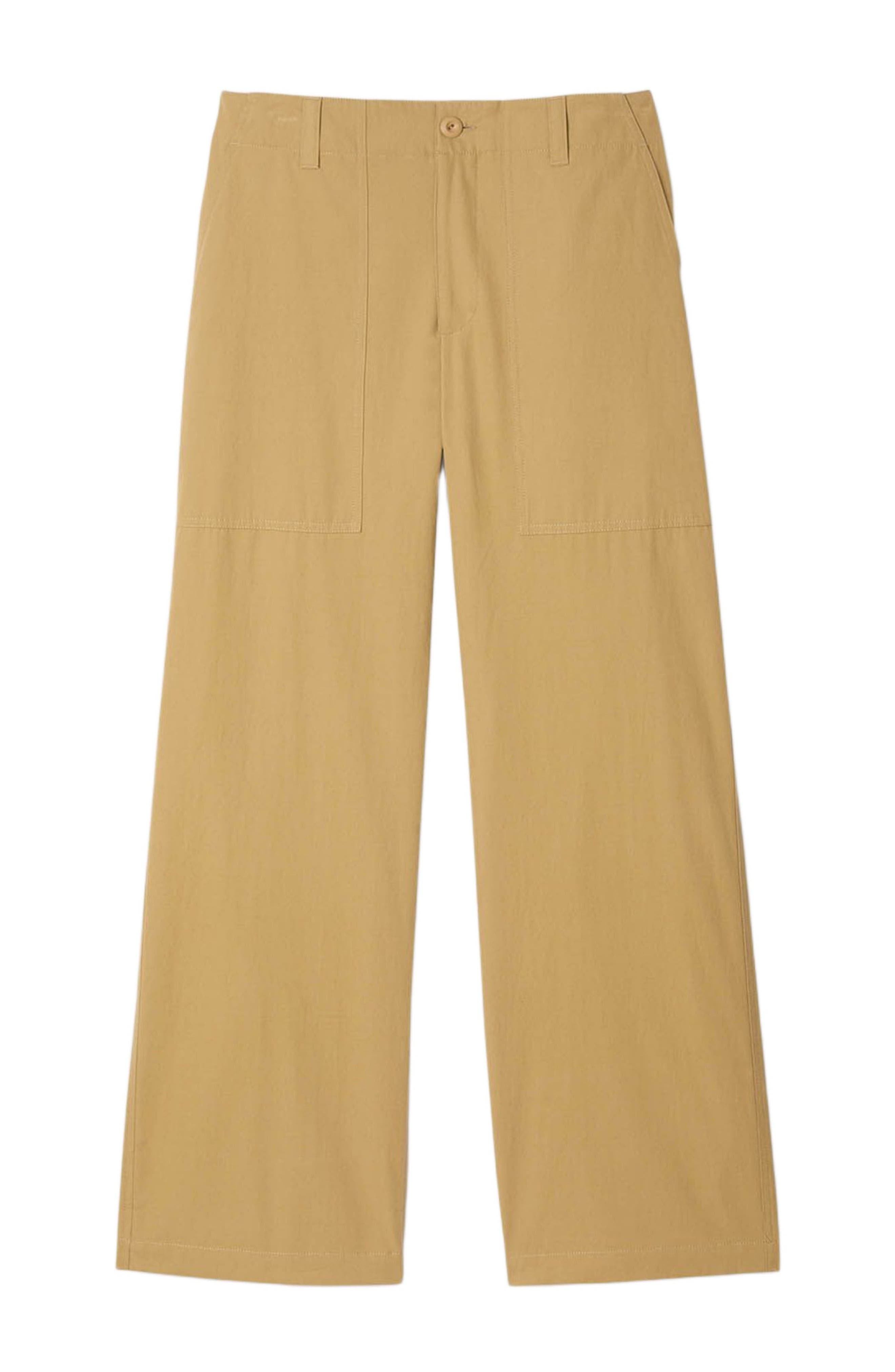 SANDRO Wide-leg cotton trousers in Ocher Yellow at Nordstrom - 5