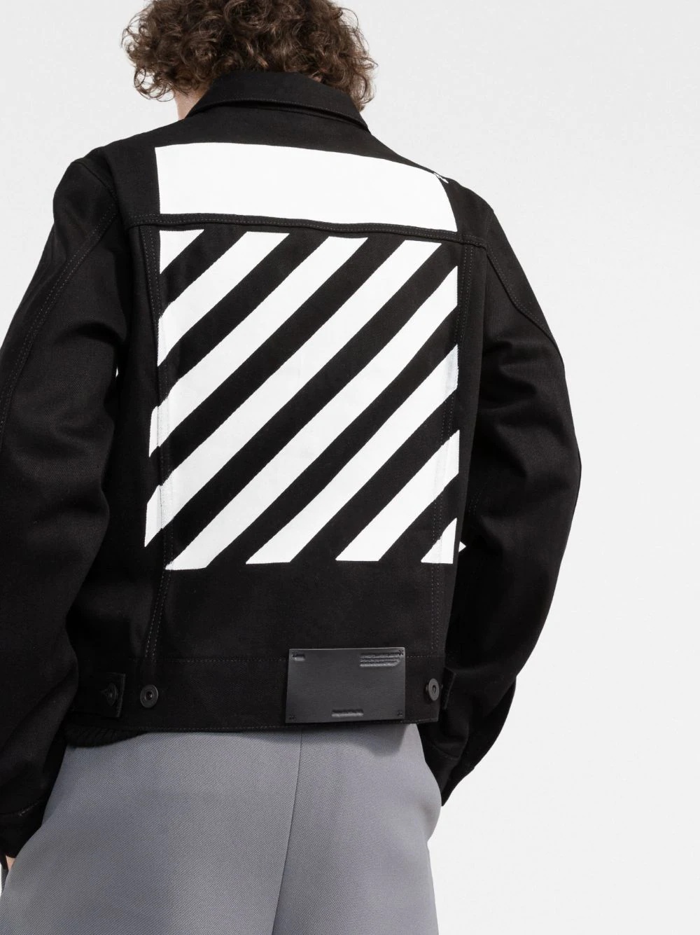 chest logo-print denim jacket - 3