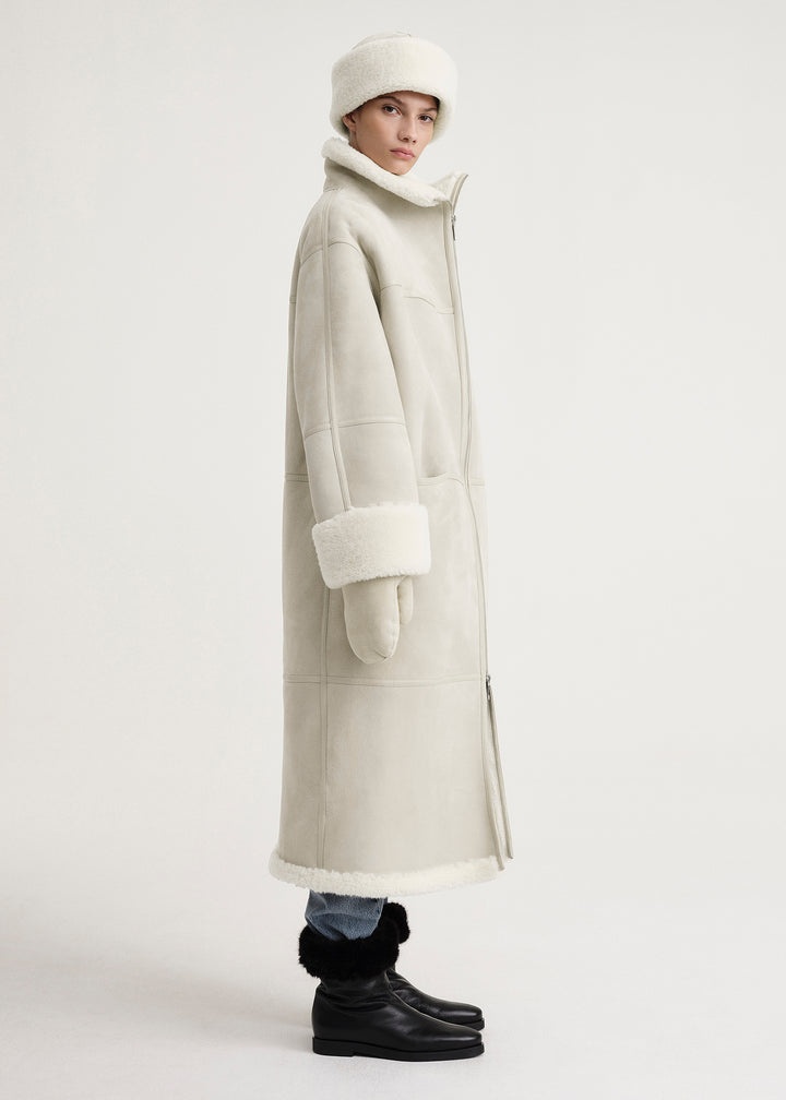 Signature shearling coat macadamia - 3