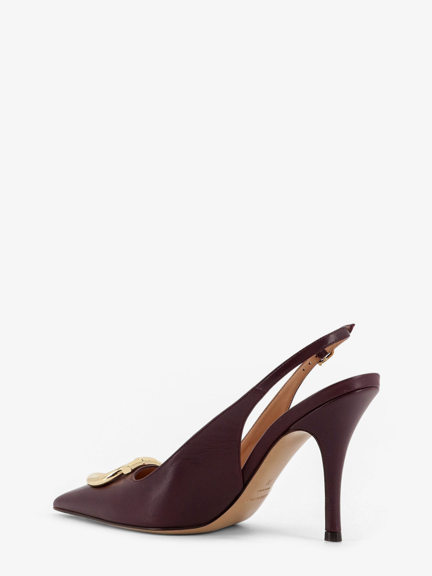 Ferragamo Women Sara 95 Leather Slingback Pumps - 3