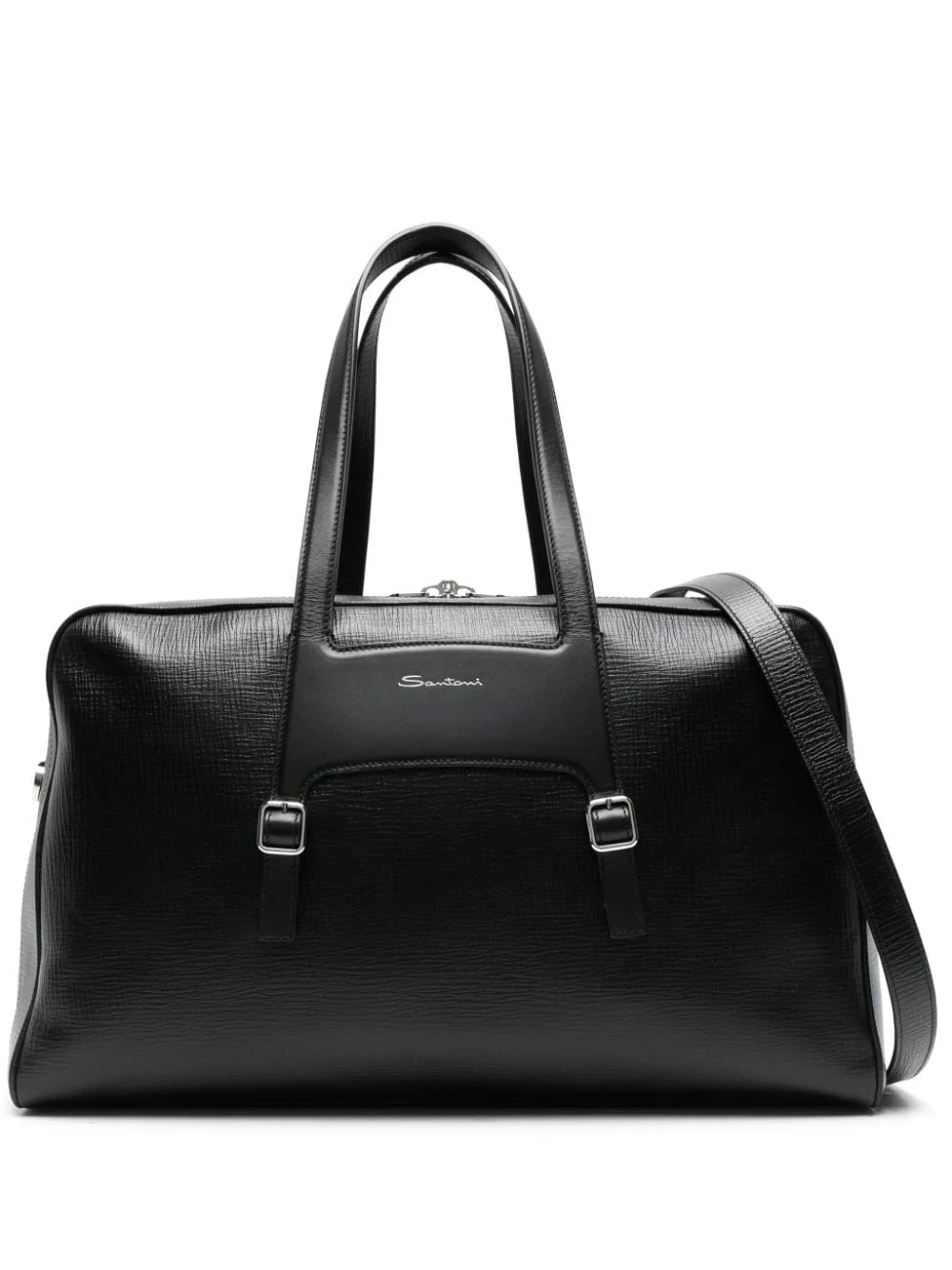 zip-up leather luggage bag - 1