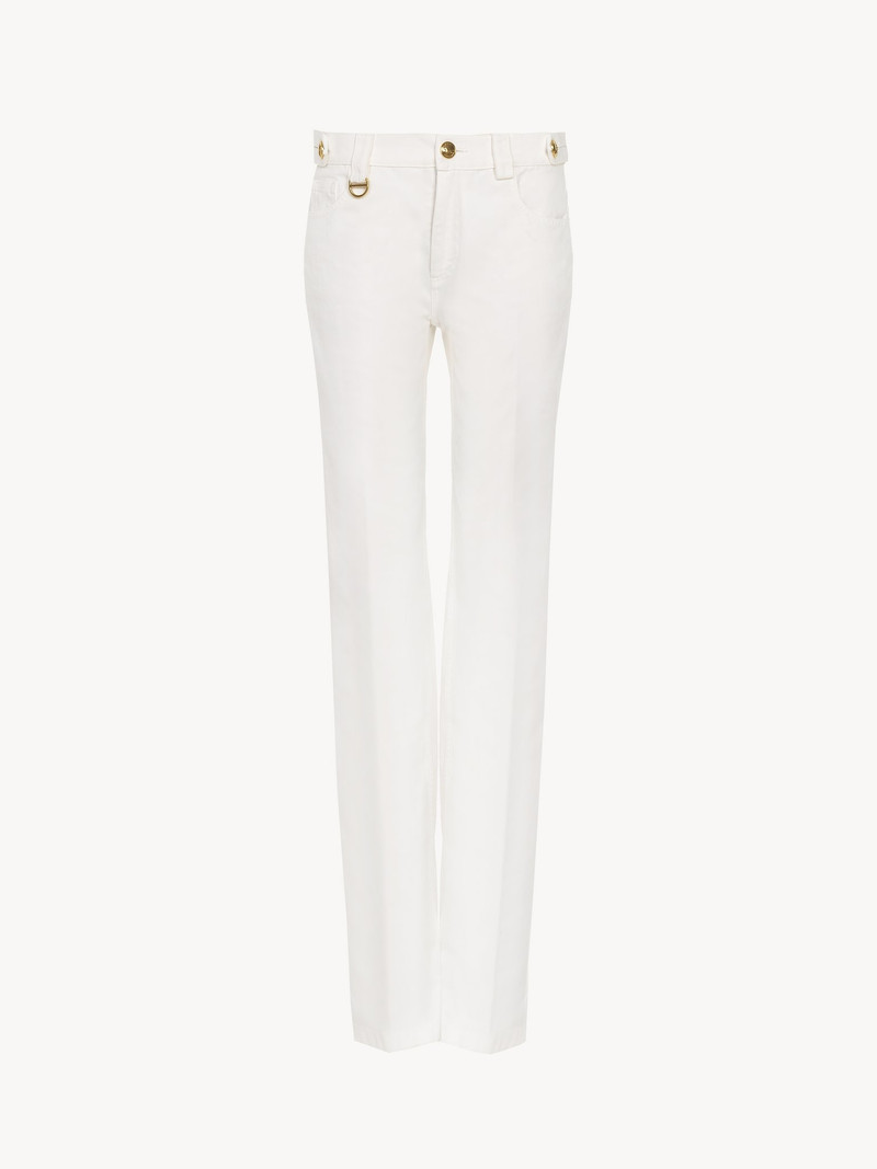 Chloé STRAIGHT PANTS IN COTTON CANVAS outlook