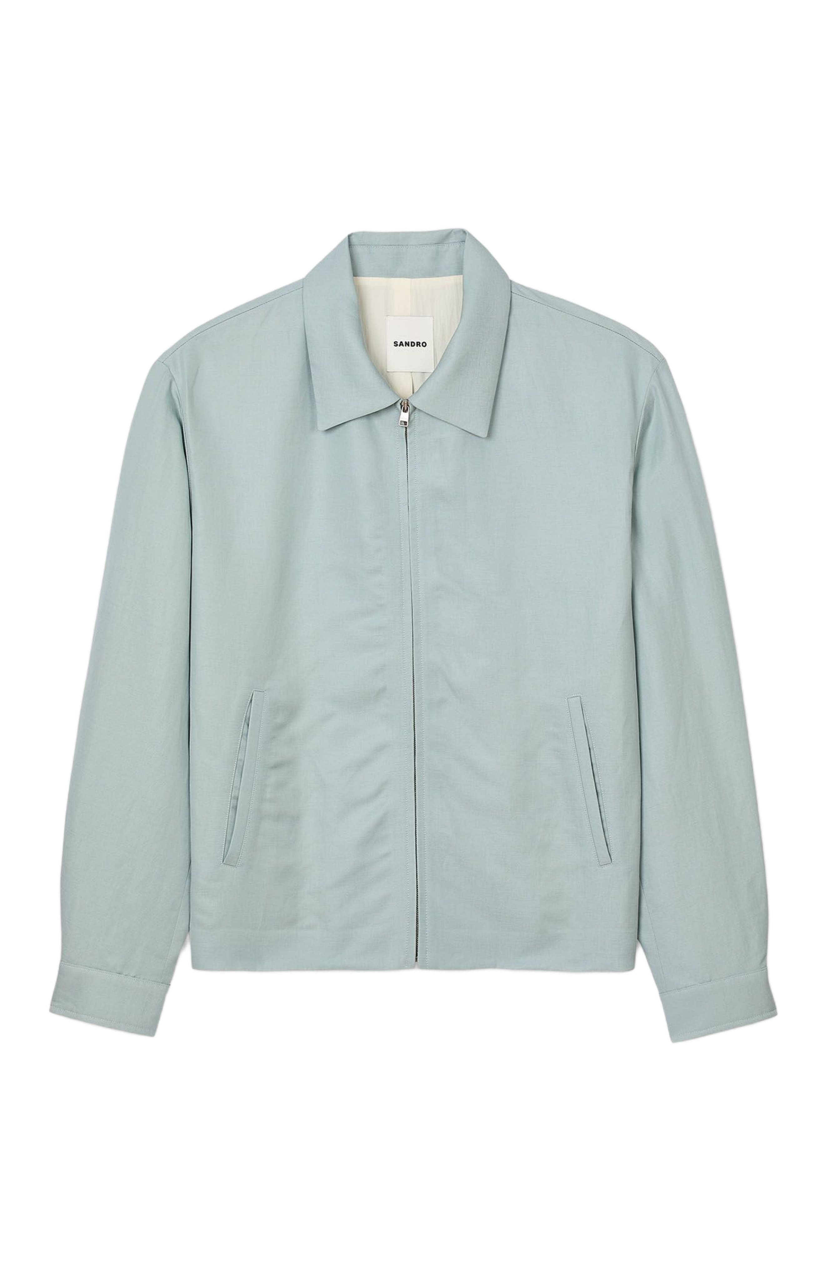 SANDRO Zip-up jacket in Chambray at Nordstrom - 5