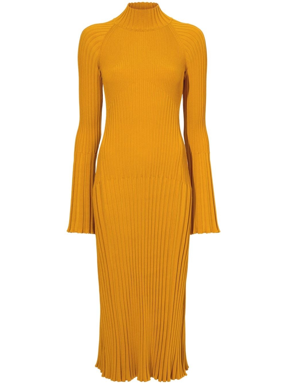 roll-neck ribbed midi dress - 1
