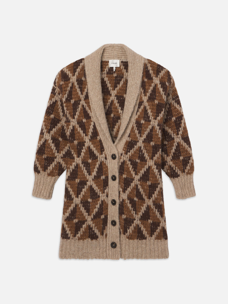 Grandfather Shawl Cardi in Cream Multi 1