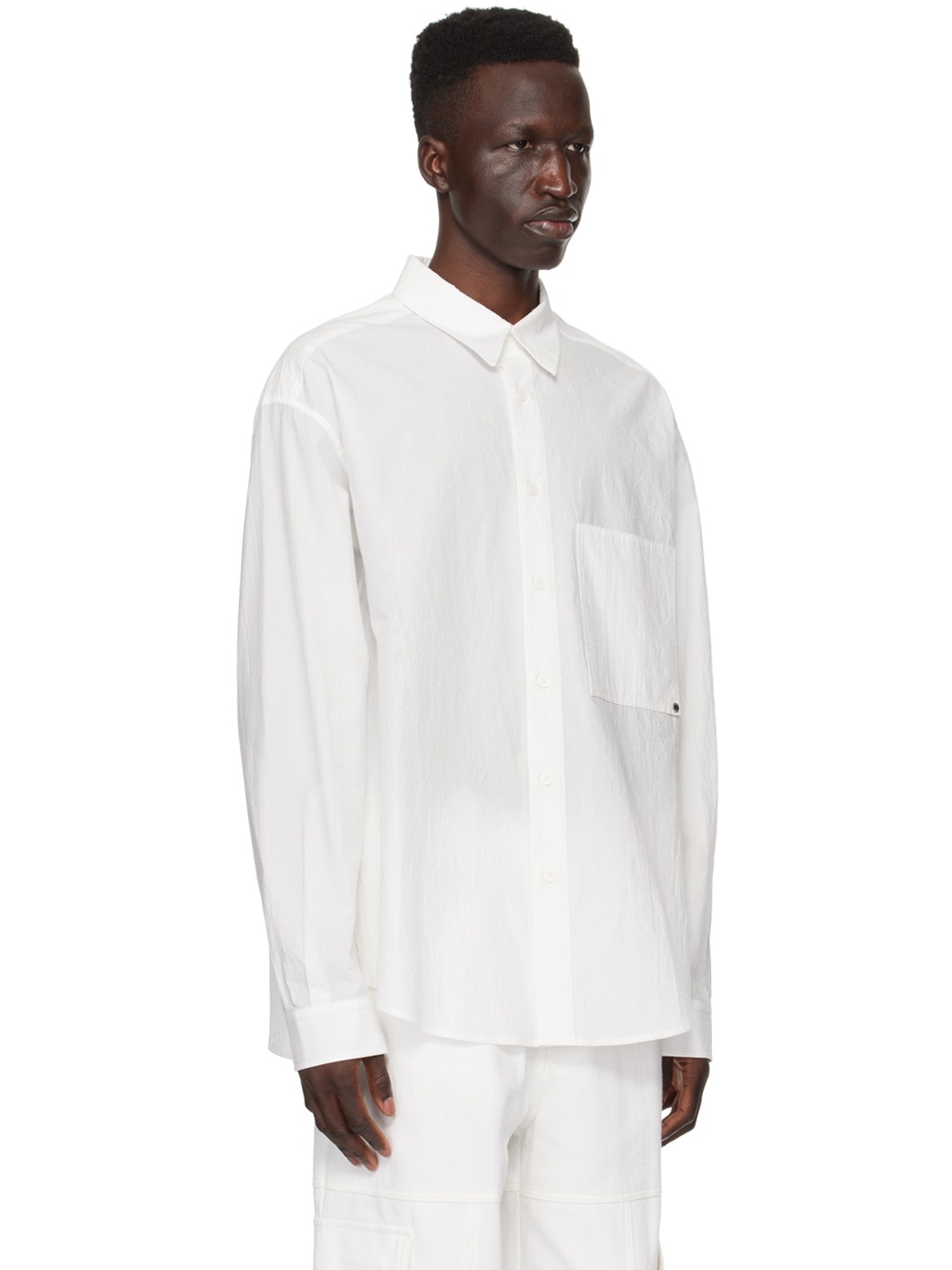 White Crinkle Shirt - 2