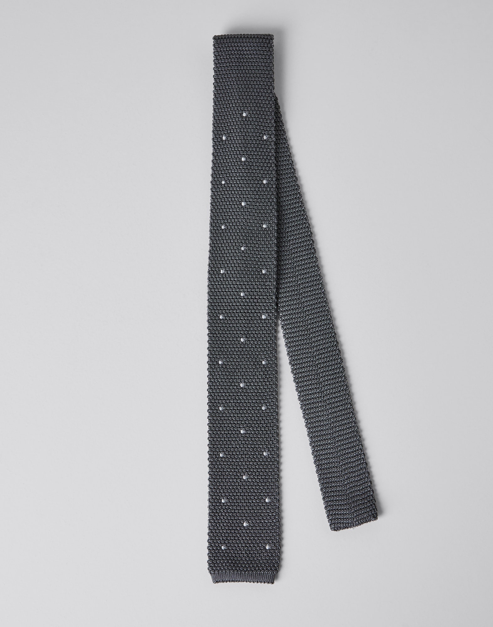 Spotted silk knit tie - 1