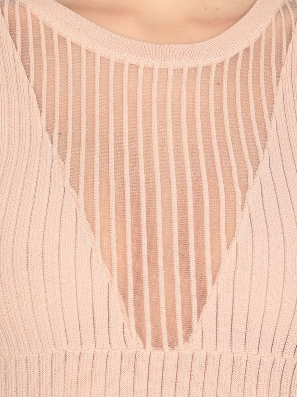 rib-knit pleated midi dress - 5