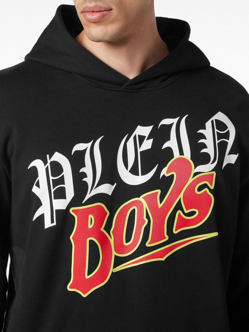 logo-print cotton hoodie 5