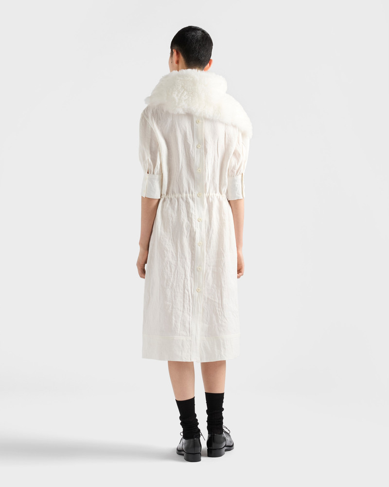 Embroidered slubbed fabric dress 5