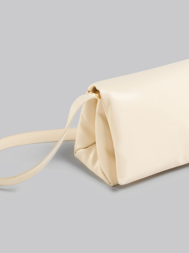 IVORY WHITE LEATHER PRISMA SHOULDER BAG 5
