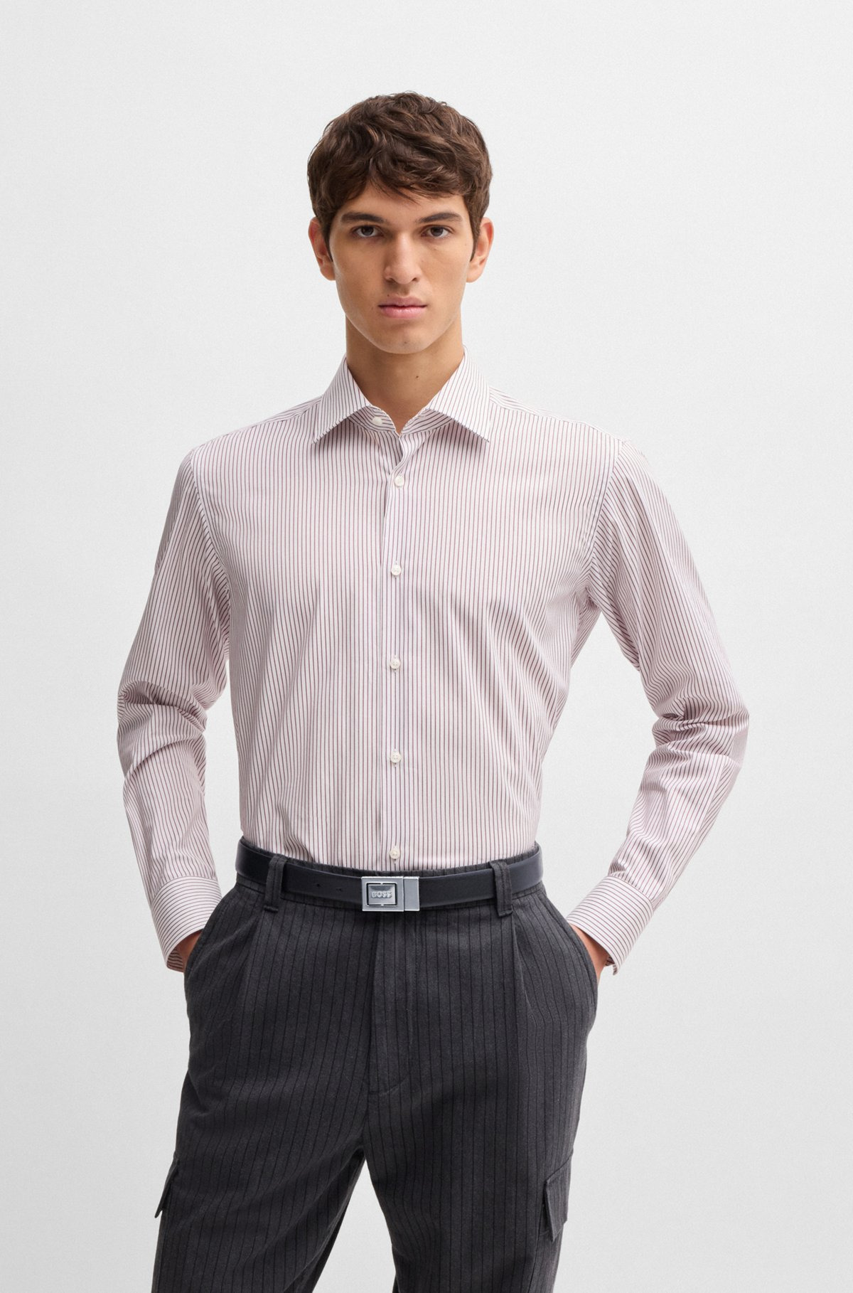 REVERSIBLE BELT IN PLAIN AND STRUCTURED LEATHER - 2