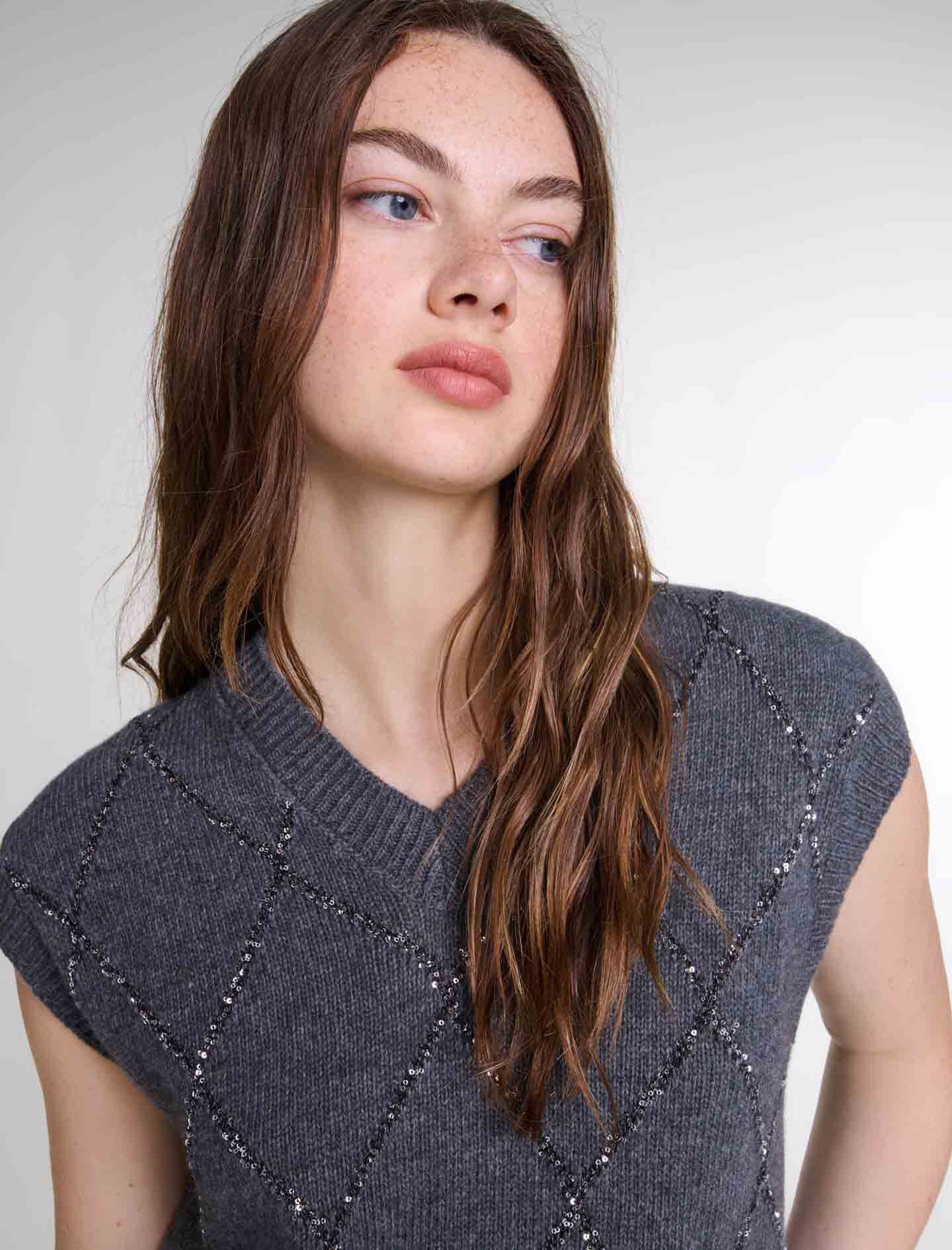 Sleeveless sequin jumper - 6