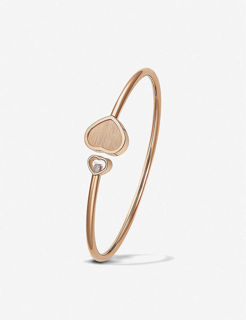 Chopard x 007 Happy Hearts Golden Hearts 18ct rose-gold and 0.19ct white-diamond bangle - 1