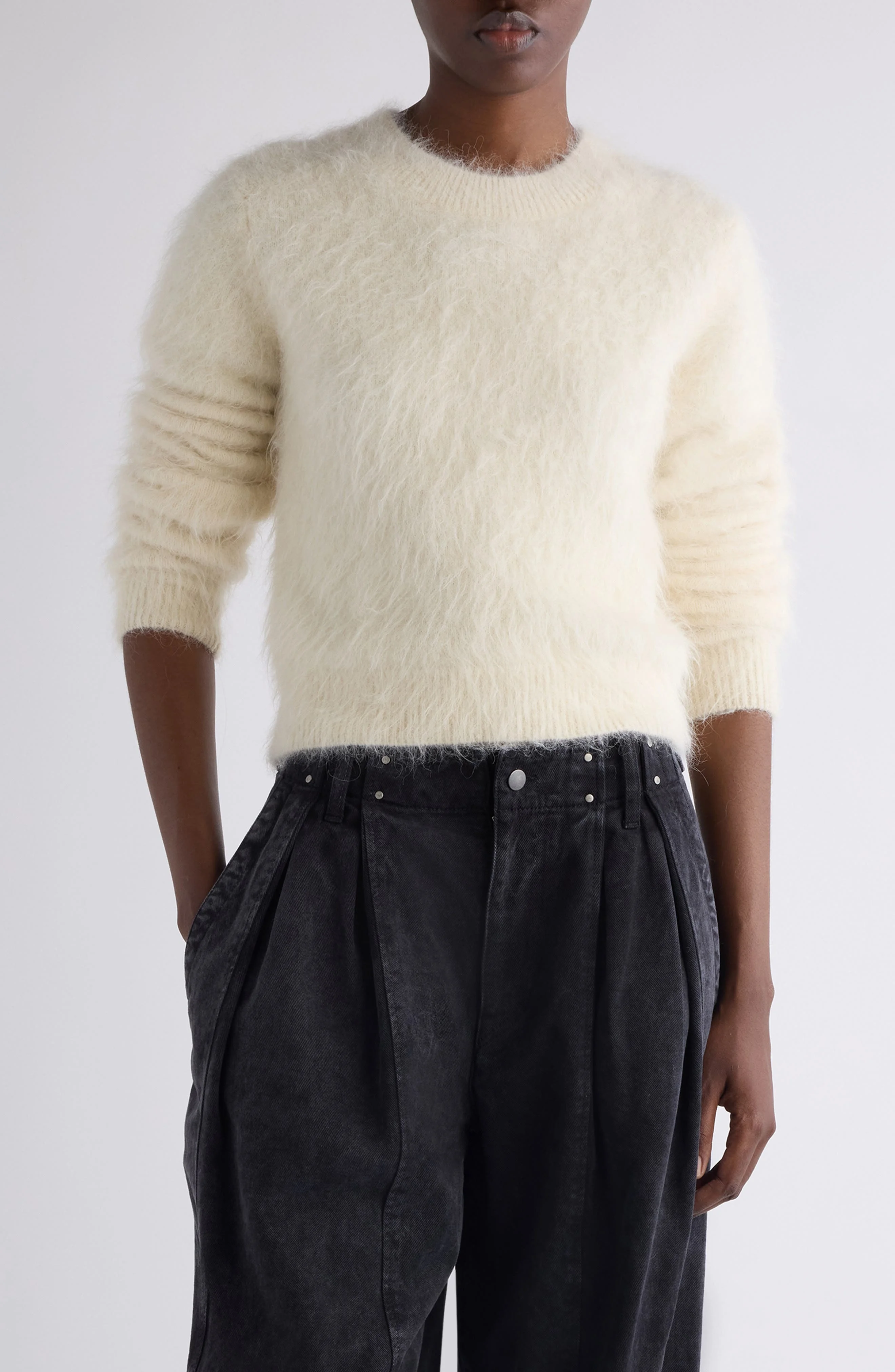 Isabel Marant Hermine Alpaca Blend Sweater in Ecru at Nordstrom - 1