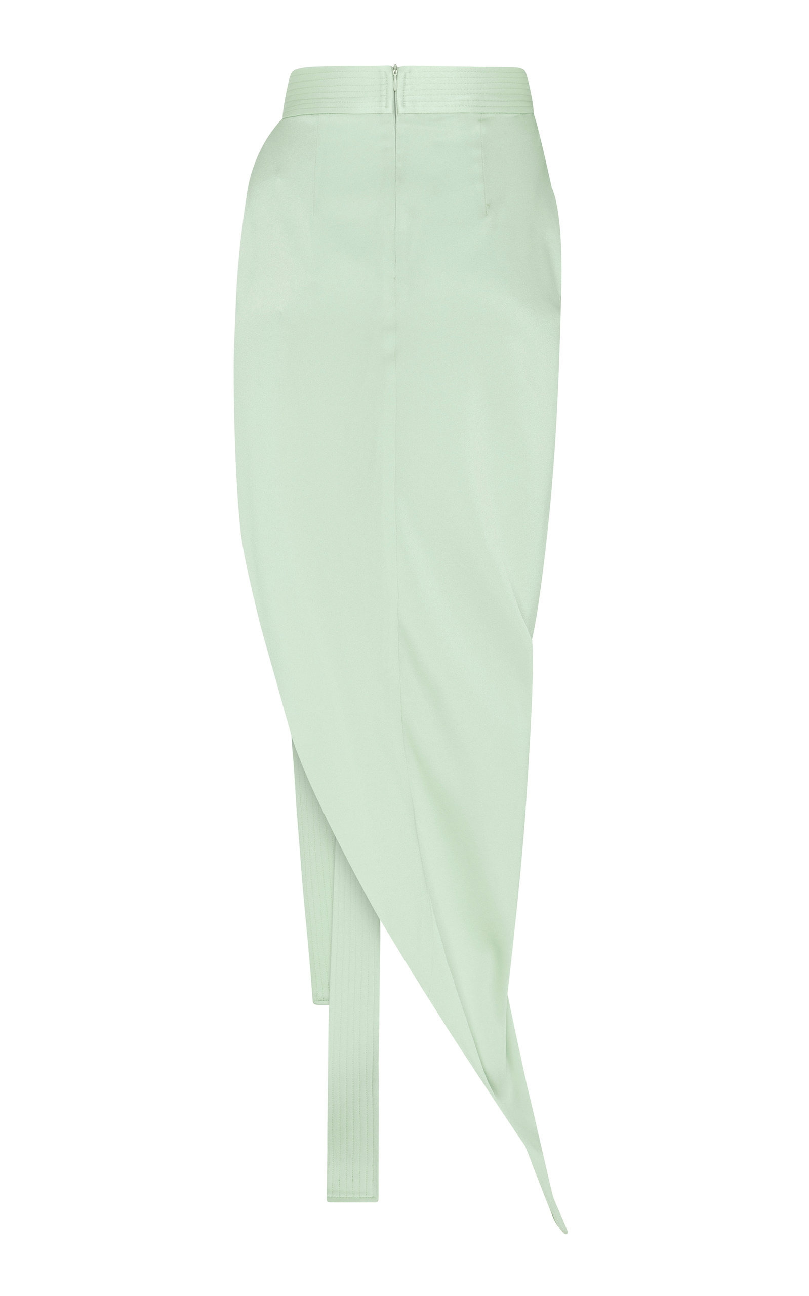 KELTON draped satin crepe skirt green - 2