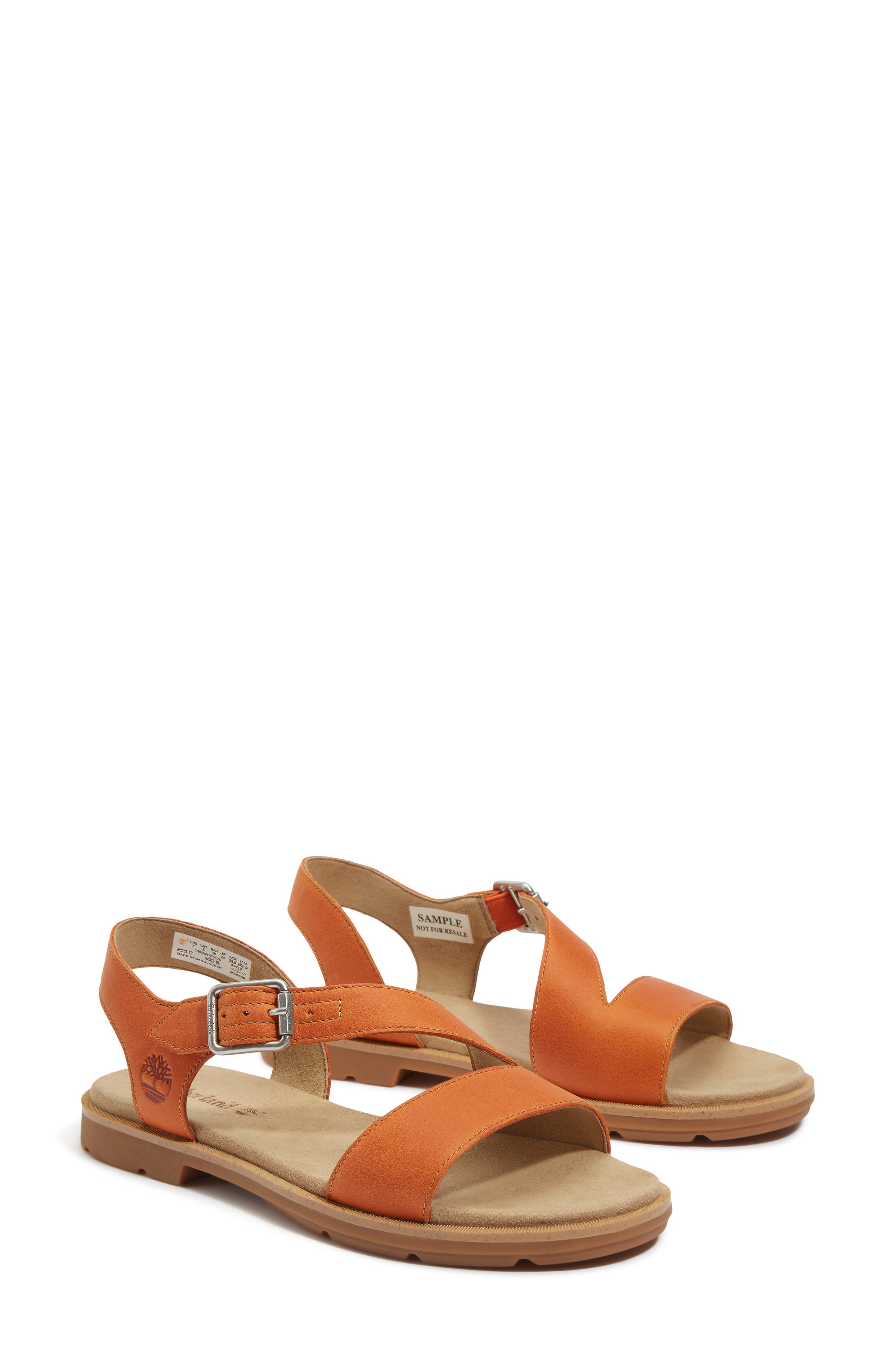 Timberland Calista Bay Sandal in Medium Orange Full Grain at Nordstrom - 8