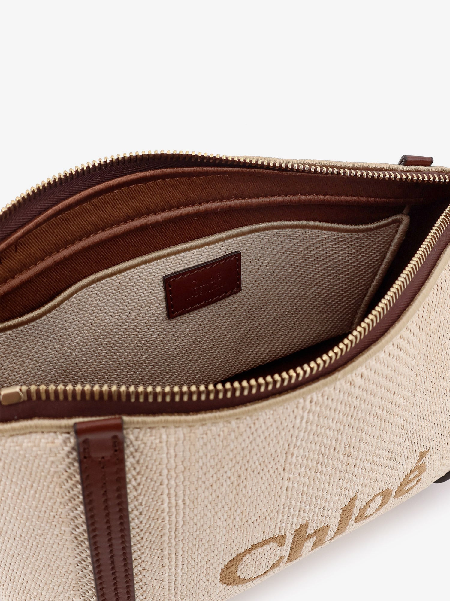Chloe' Women Chloe Carry Canvas Shoulder Bag With Logo Embroidery - 5
