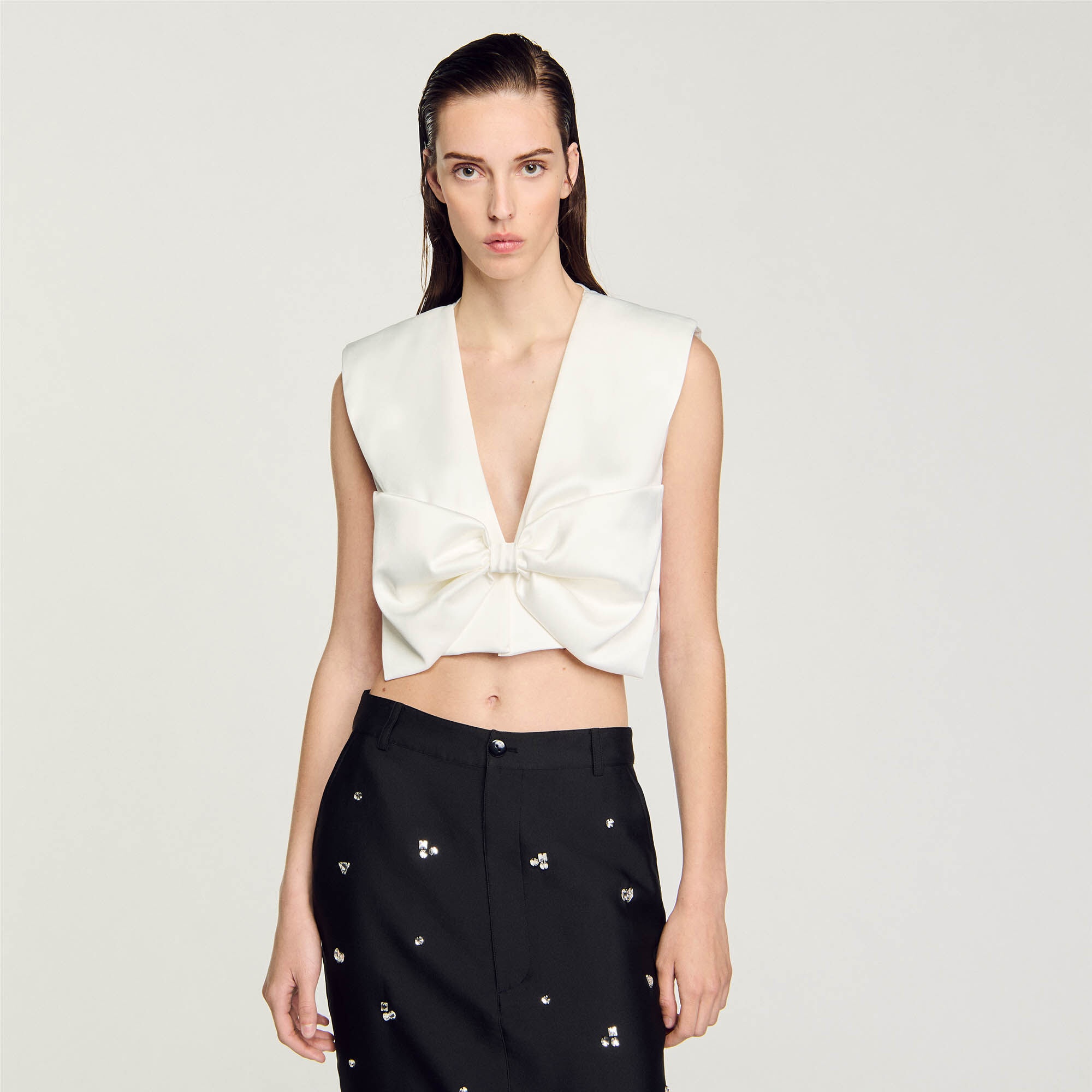 SATIN-EFFECT CROP TOP - 4