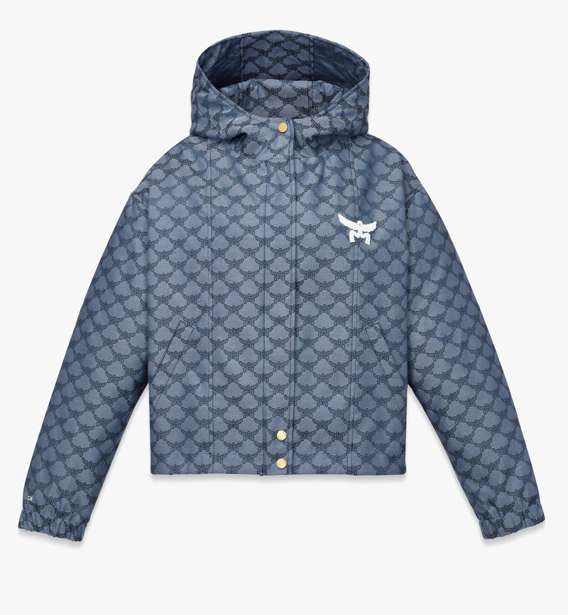 Hooded Windbreaker in Lauretos Denim Jacquard 1