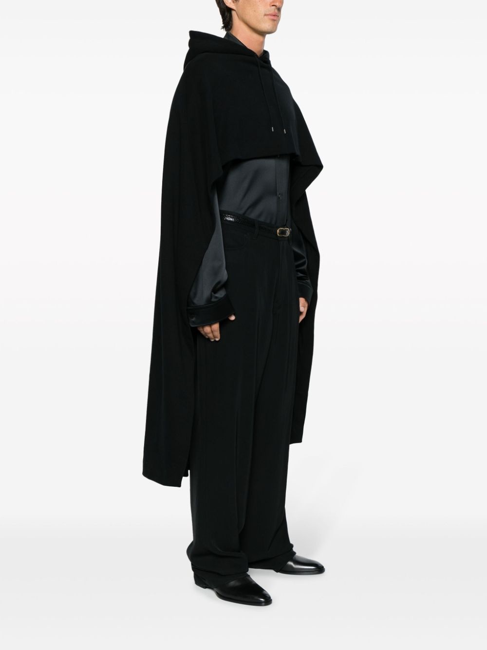 asymmetric cotton cape - 3