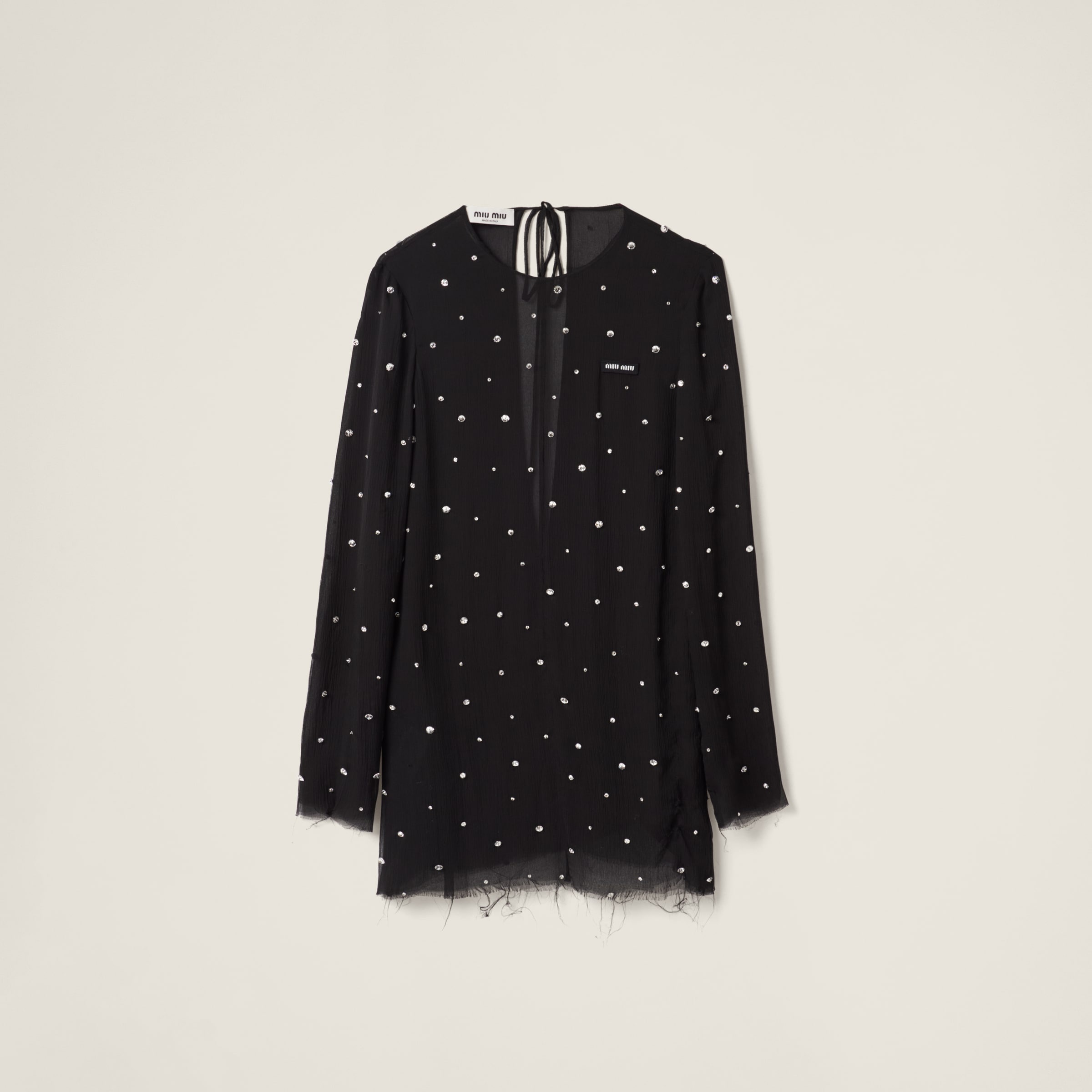 Embroidered chiffon dress - 1
