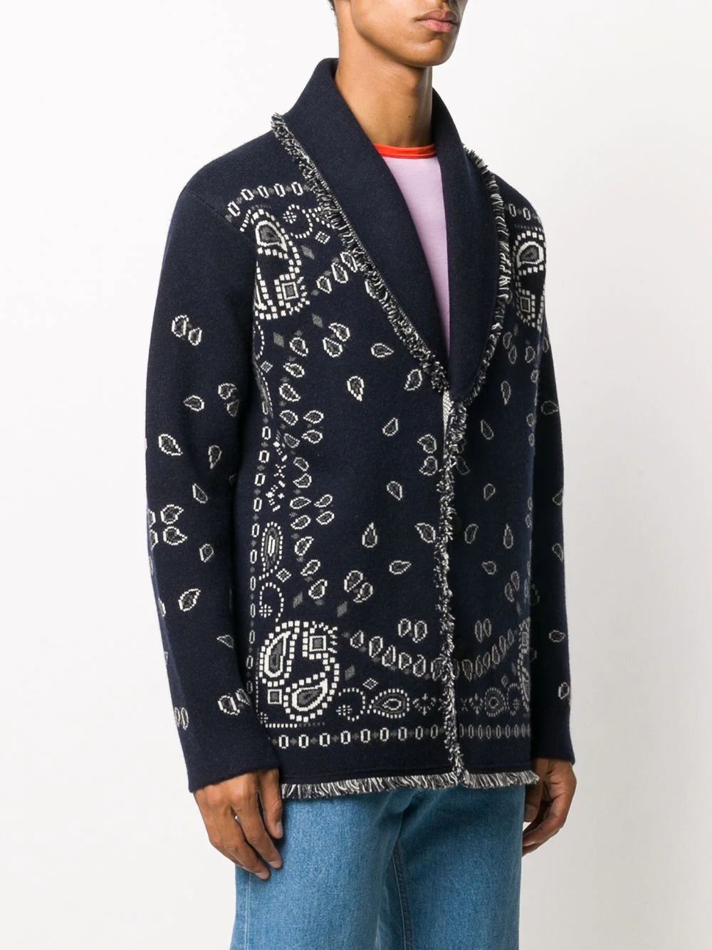 paisley cashmere cardigan - 3