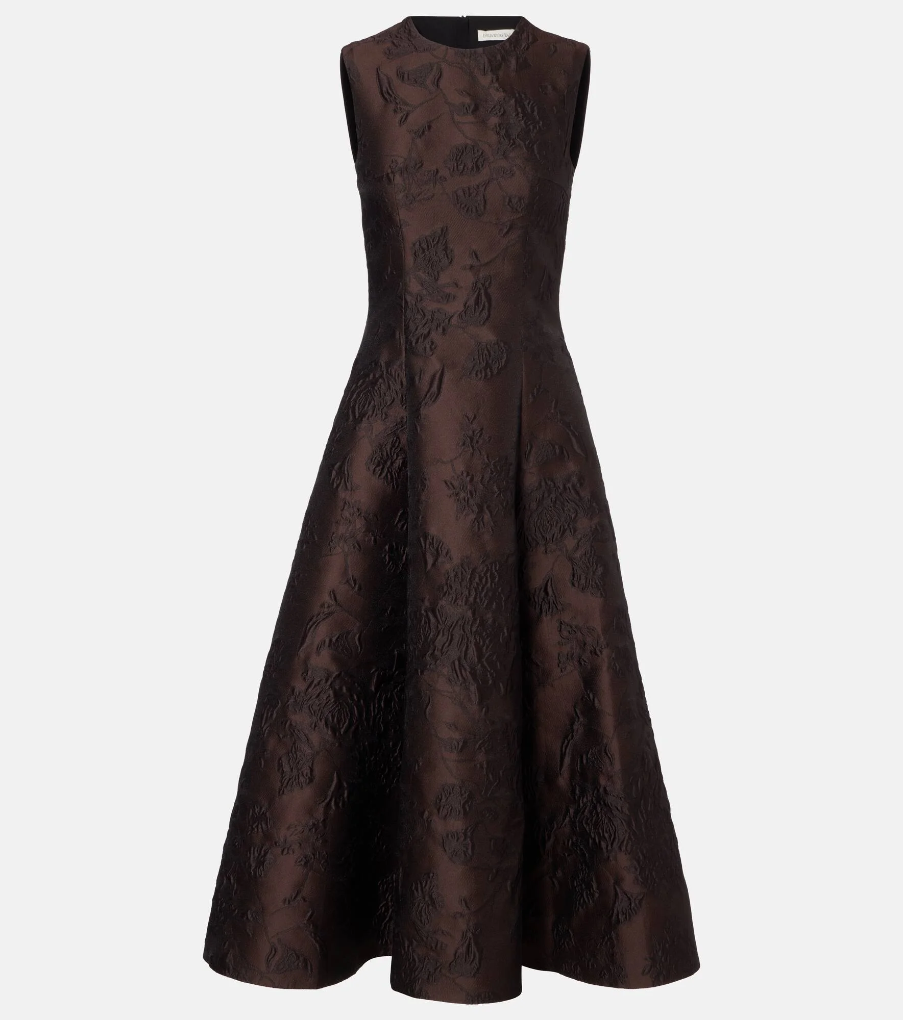 Flared embroidered midi dress - 1