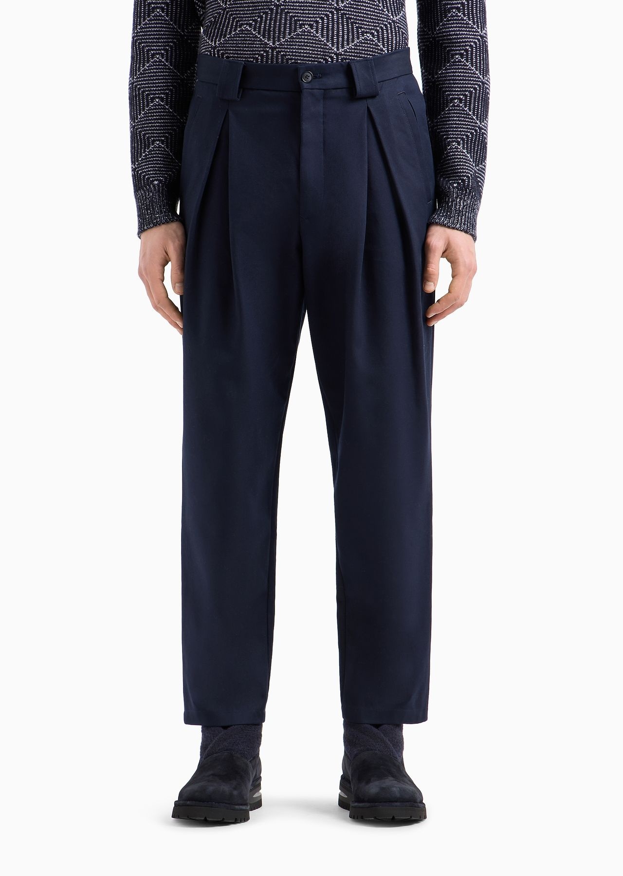 One-pleat trousers in cotton gabardine - 2