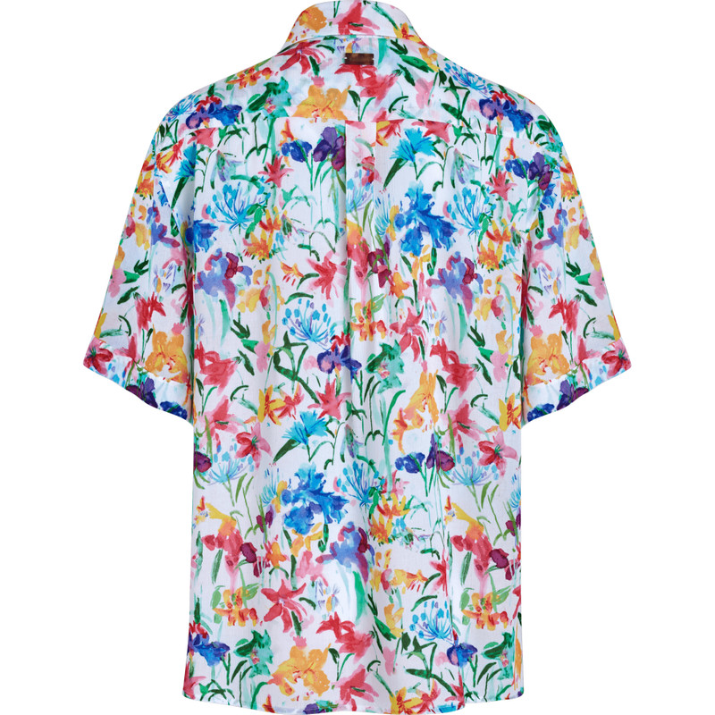 Women Viscose Bowling Shirt Happy Flowers 2