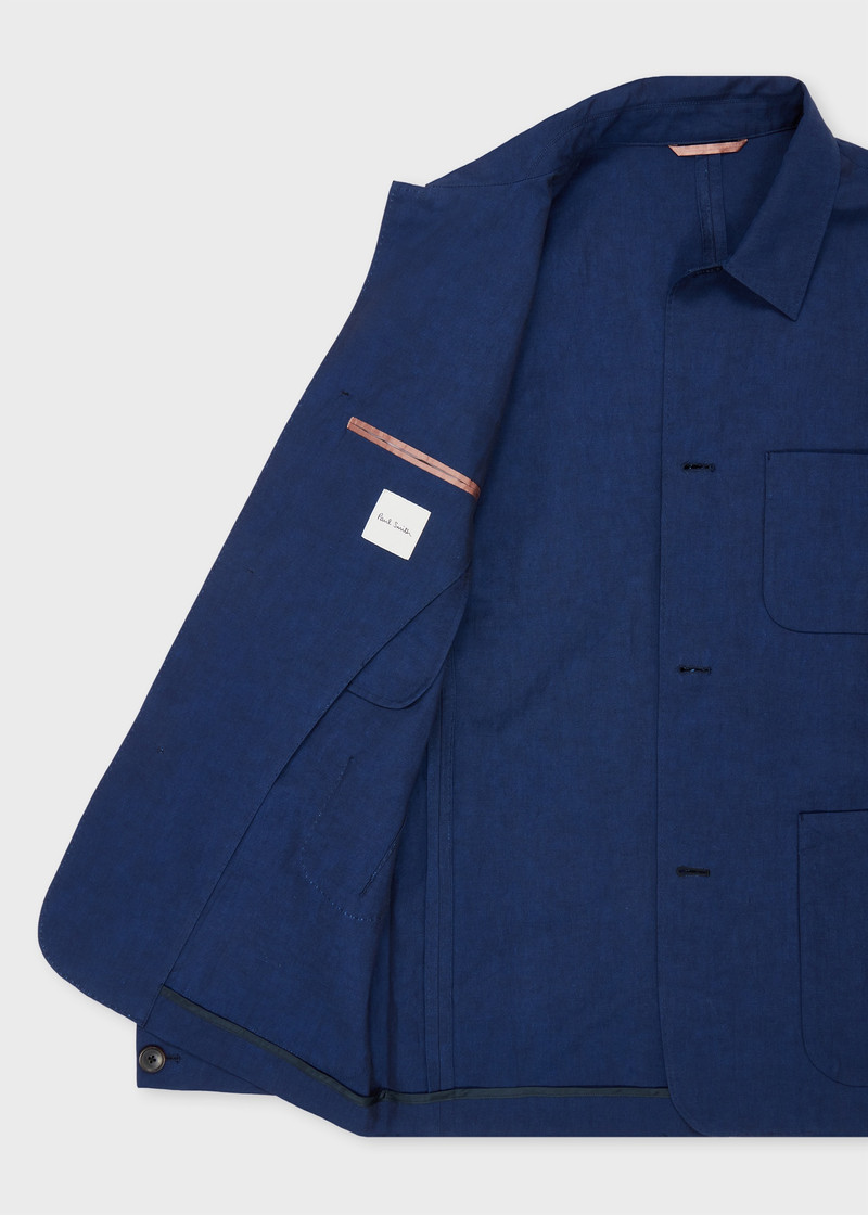 Indigo Cotton-Linen Work Jacket 4