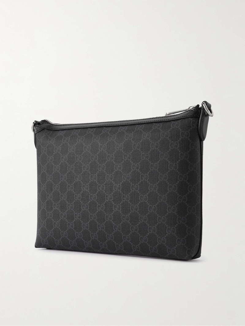 GG Rétro Leather-Trimmed Coated-Canvas Messenger Bag 4