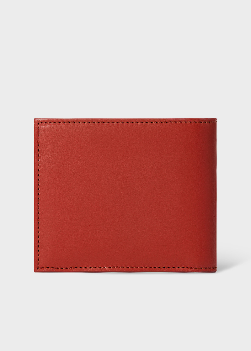 Paul Smith Brick Red Leather 'Signature Stripe' Interior Billfold And Coin Wallet outlook