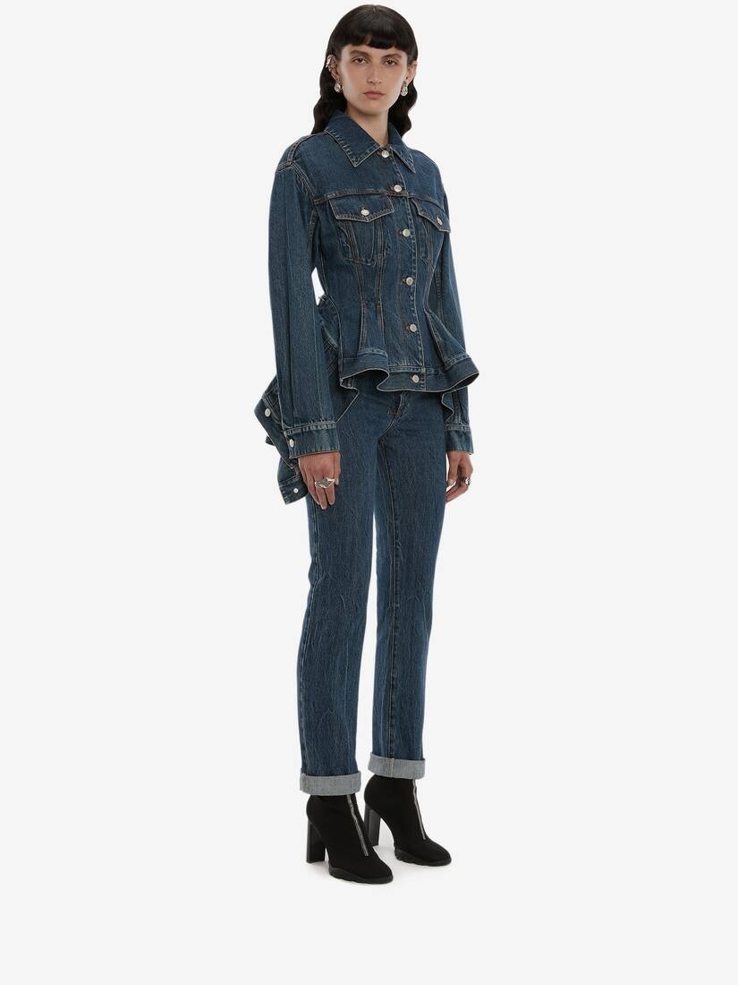 Slim Boyfriend Denim Trouser in Washed Blue - 3
