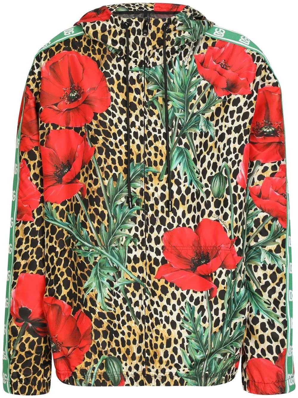 floral-print hooded jacket - 1