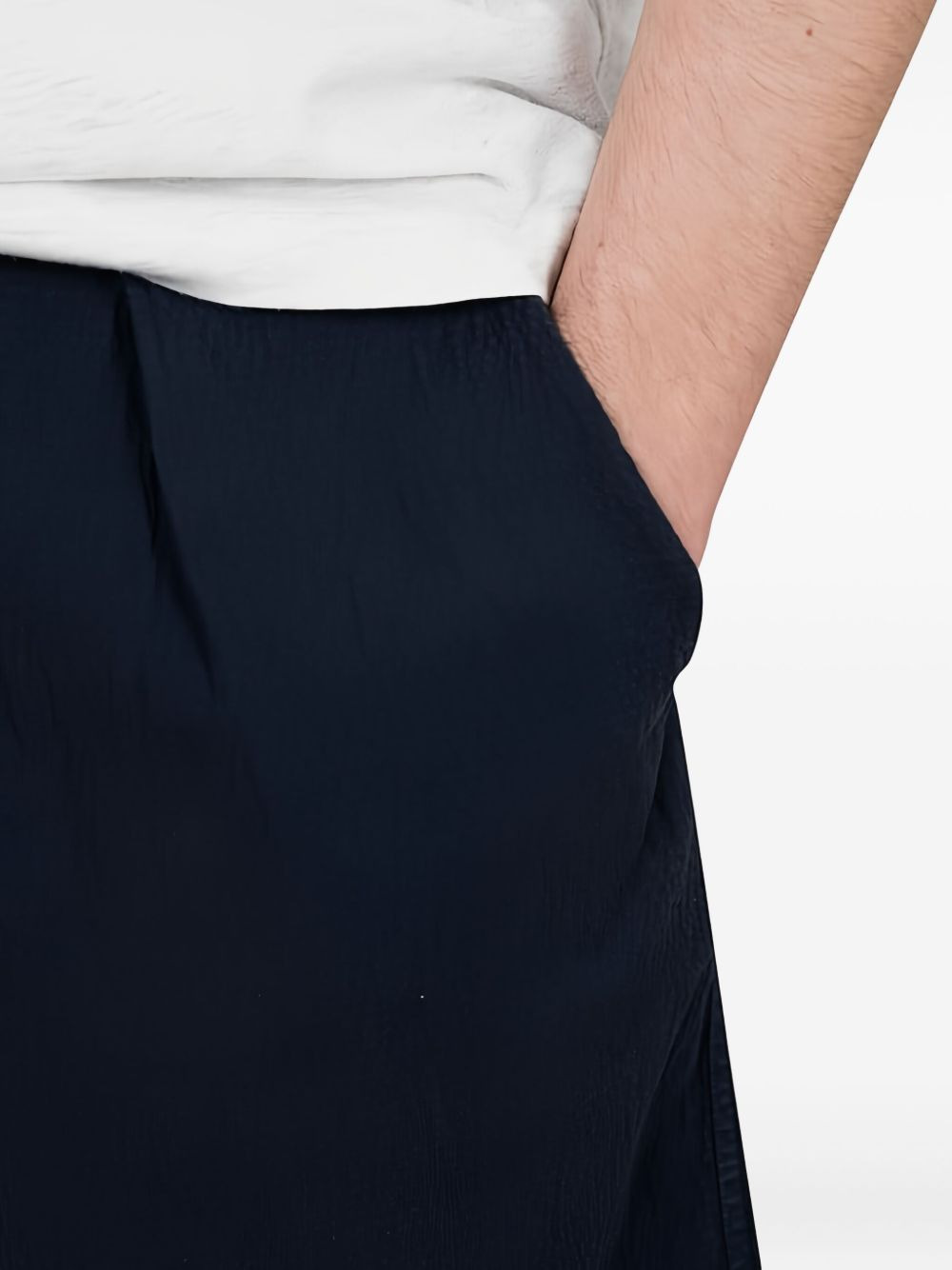 linen-cotton blend deck shorts - 4