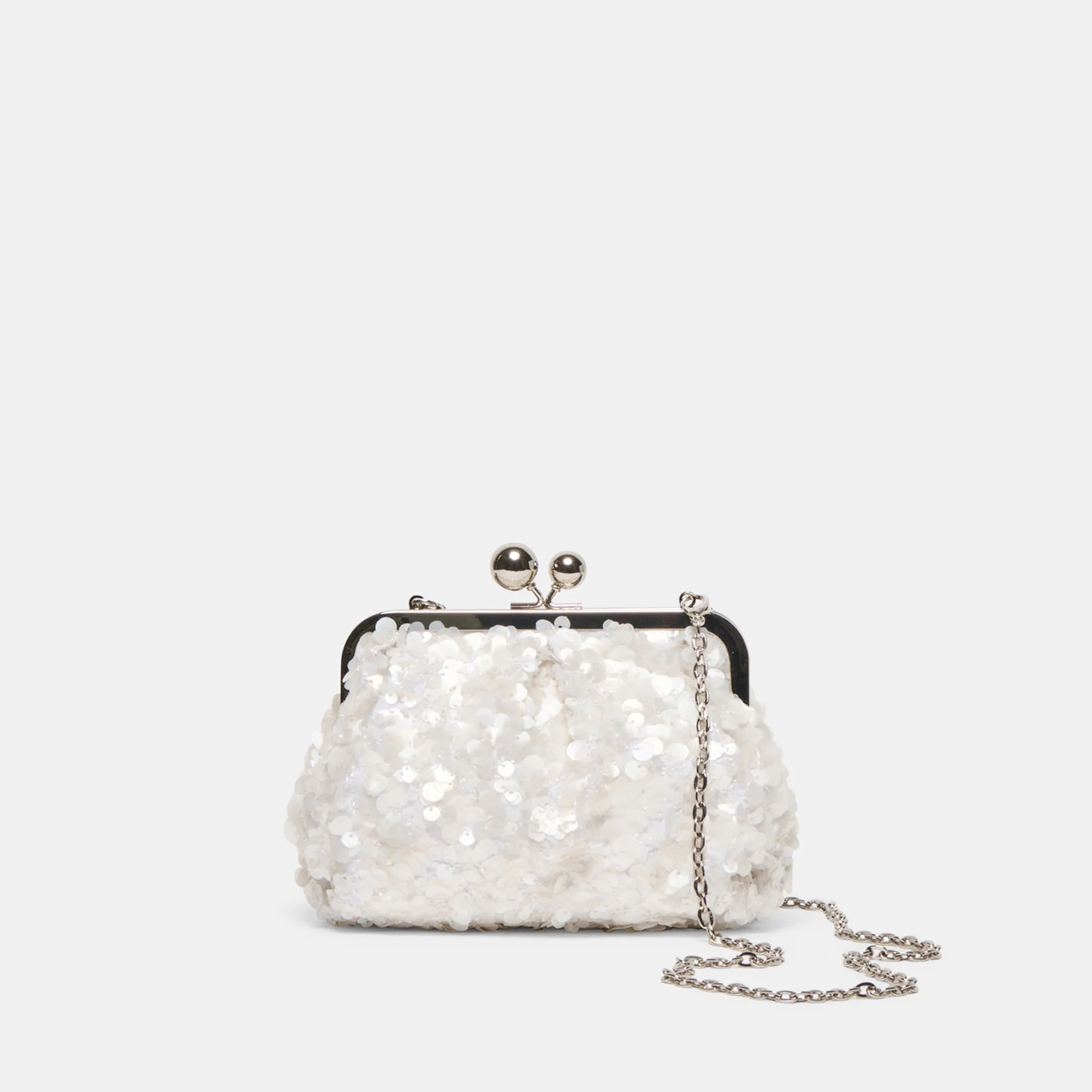 KENDALL CLUTCH WHITE SEQUIN - 1