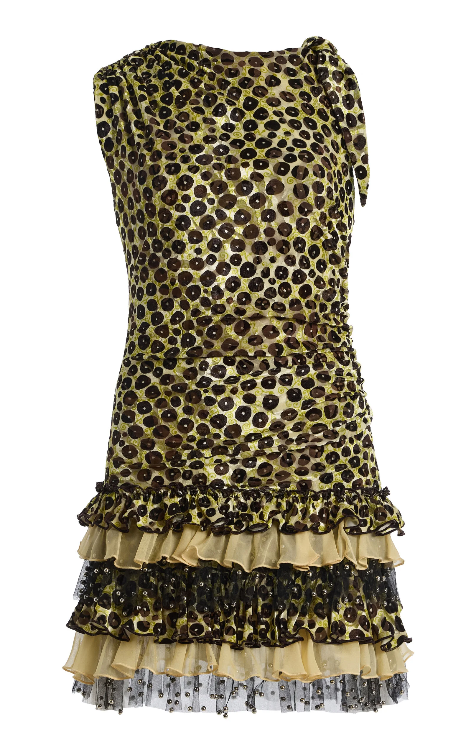 Floriana Ruffled Devoré Chiffon Mini Dress multi - 1