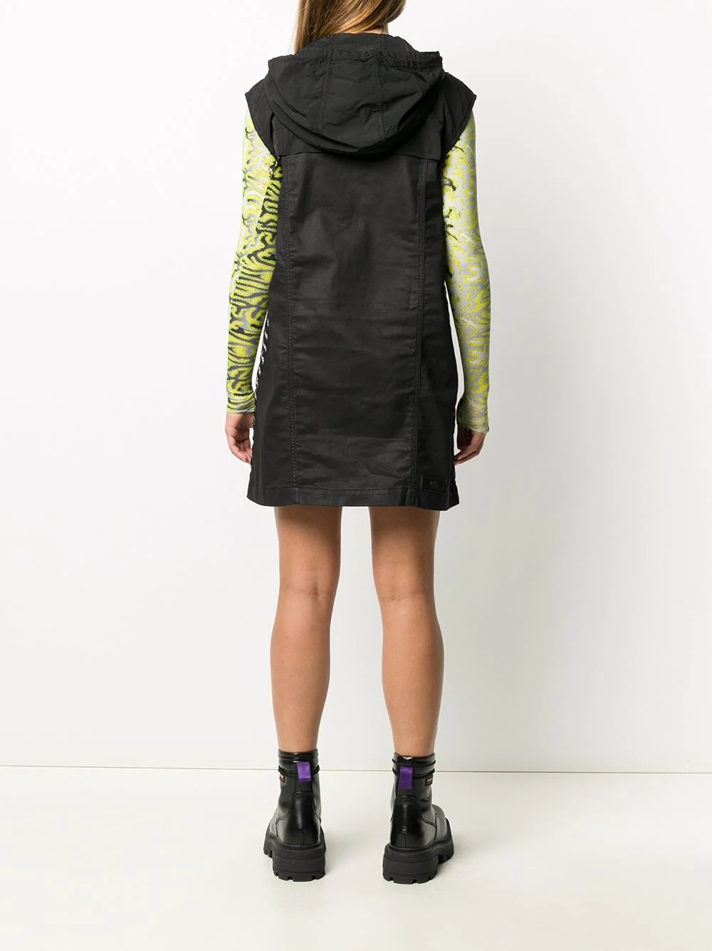 hooded mini dress - 4