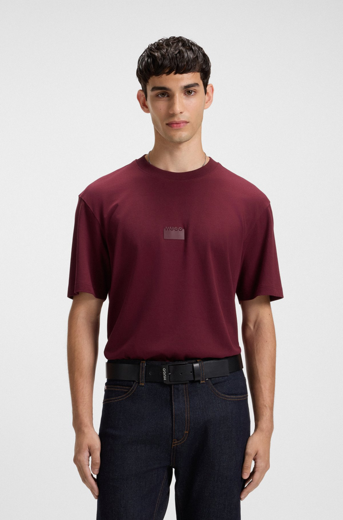 COTTON-JERSEY T-SHIRT WITH SPLIT LOGOS - 2